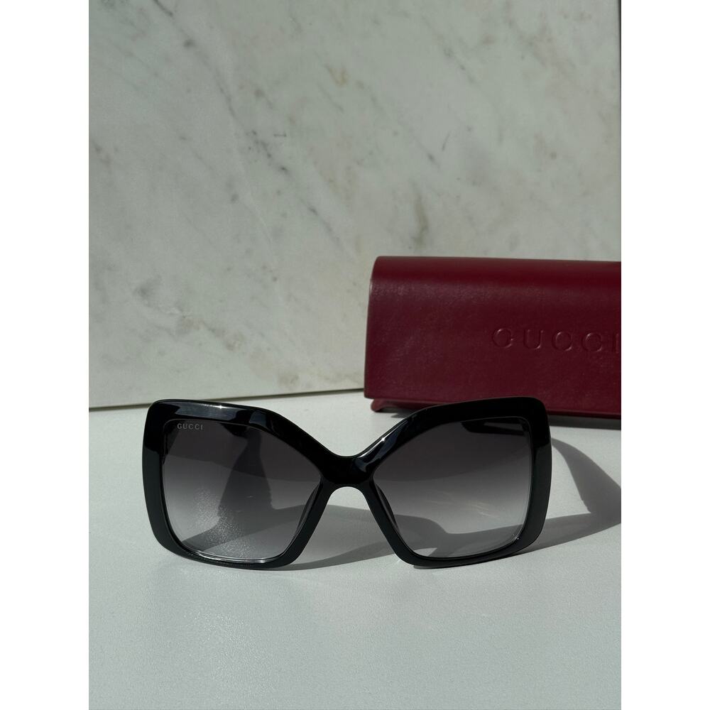 NEW Gucci GG2015S Black Oversized Wraparound Sunglasses $475 - Picture 5 of 8